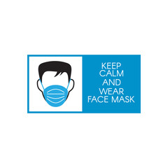 Face mask signage template vector isolated