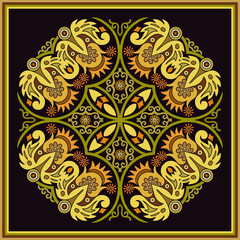 Vector ethnic abstract flower illustration
