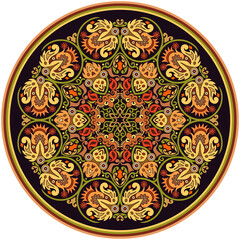 Vector ethnic abstract flower illustration
