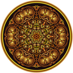 Vector ethnic abstract flower illustration