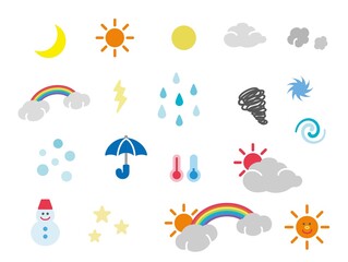 天気のイラスト・アイコンセット（色付）