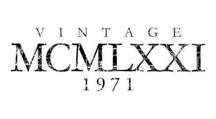 Vintage MCMLXXI 1971 (Distressed Black)