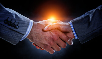 Partnership concept. Image of handshake