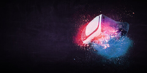 Image of floating virtual reality goggles