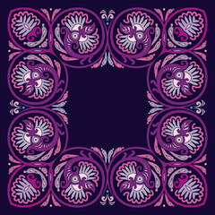 Vector ethnic abstract flower illustration