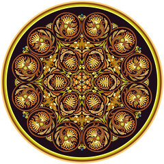 Vector ethnic abstract flower illustration