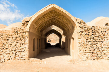 Ruins of ritual buildings near Dakhmeh Zoroastrian Tower of Silence, Yazd, Iran