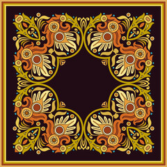 Vector ethnic abstract flower illustration