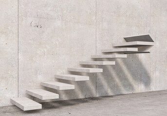 Stairs as symbol of growth and challenges