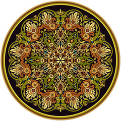 Vector ethnic abstract flower illustration