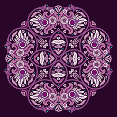 Vector ethnic abstract flower illustration