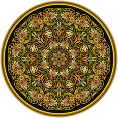 Vector ethnic abstract flower illustration