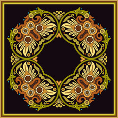 Vector ethnic abstract flower illustration