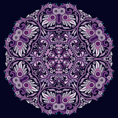 Vector ethnic abstract flower illustration