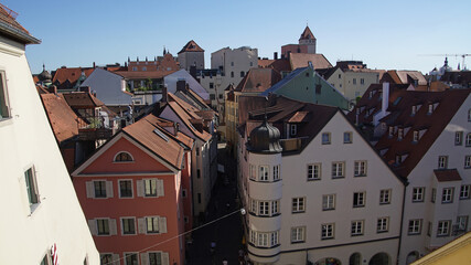 Blick von oben in die Regensburger Altstadt