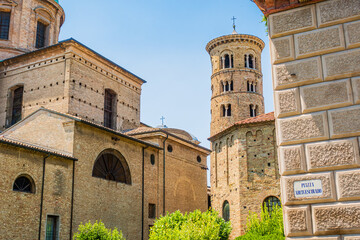 Ravenna Cathedral, Archiepiscopal museum and Baptistery of Neon exterior, behind the Duomo of...