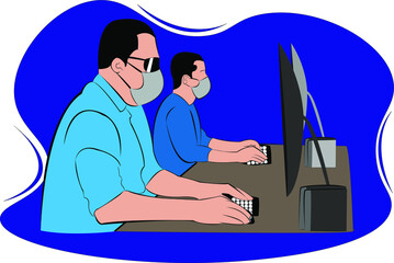 man working on computer