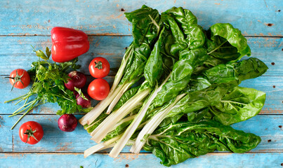 mangel,chard,Beta vulgaris and organic vegetables, healthy food