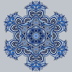 Vector ornamental snowflake illustration