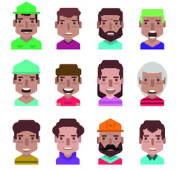 Avatar icon set - High quality avatars. User avatars, for social network (Male and female faces )