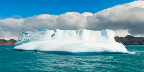 Iceberg at the entrance of King Edward Cove, Grytviken, Cumberland Bay, South Georgia