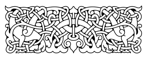 Ethnic vintage border. Vector illustration