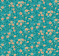 Beautiful floral pattern with a little flower. Seamless background for fashion prints. Elegant vector texture. Can be used for t-shirt print, fashion print design, fabric, and wrapping.