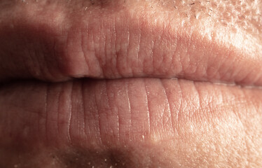 Close-up lips and mouth of a man.