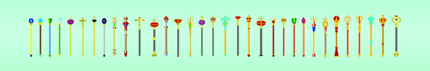 colorful magic wands. vector illutration