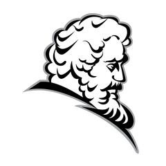 Vector old man face logo