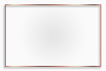 Modern Empty Bronze Frame On White Background-For Social Media, Pictureframe, Poster, Banner, Invitation & Greeting Card.