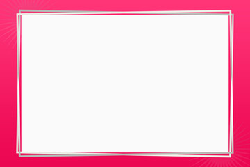 Modern Empty White Rectangle Frame On Pink Gradient Background-For Social Media, Pictureframe, Poster, Banner, Invitation & Greeting Card.