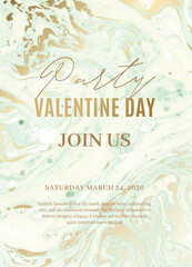 Marble wedding invitation cards set. Luxury wedding invite cards with golden marble texture and gold border pattern vector design template