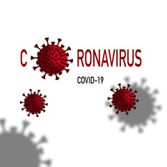 Corona virus isolated poster on white background ,COVID-19 illustration background
