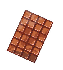 vector illustration of milk chocolate chocolate bar in cartoon style on an isolated background