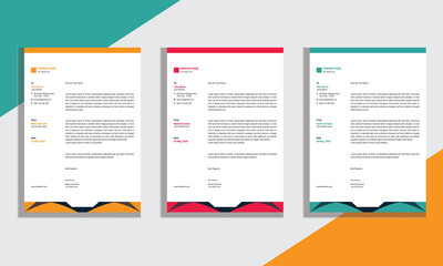 Professional And Modern Business Style, Flat Letterhead Design Template Vector