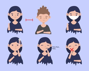 icon on physical distancing pandemic covid 19