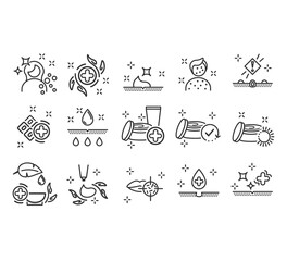 Dermatology icons. Paraben chemical formula icons.