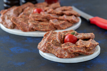 minced meatballs on a white background