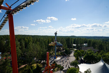 Fototapeta na wymiar Family trip in amusement park Finland.
