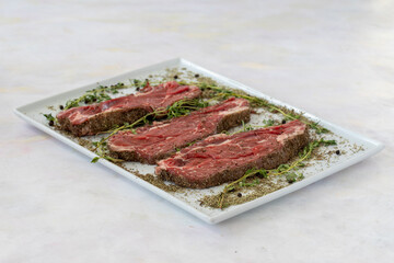 fresh meat on a white background