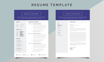 Clean Resume Design With Topbar