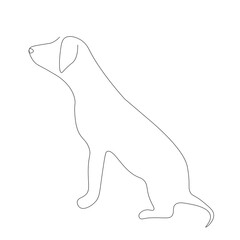 Dog animal line drawing. Vector illustration