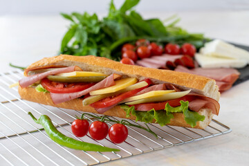 sandwich on a white background