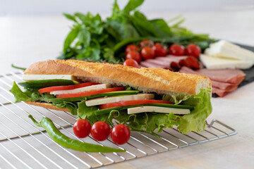 sandwich on a white background