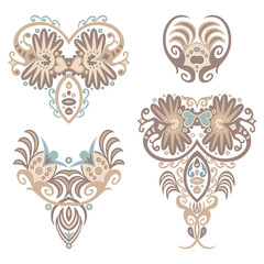 Vector ornamental nature vintage design elements