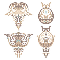 Vector ornamental nature vintage design elements