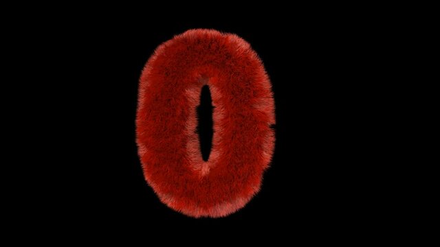 Fluffy hair fur text typography with alpha channel 0