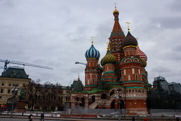 Fototapeta na wymiar St. Basil's Cathedral in Moscow on Red Square in January