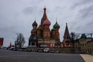 Fototapeta na wymiar St. Basil's Cathedral in Moscow on Red Square in January